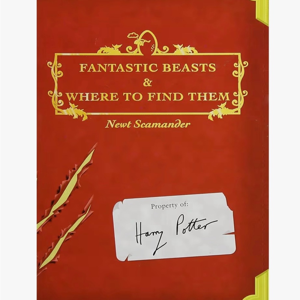 Fantastic Beasts Book Cover in Red and Yellow